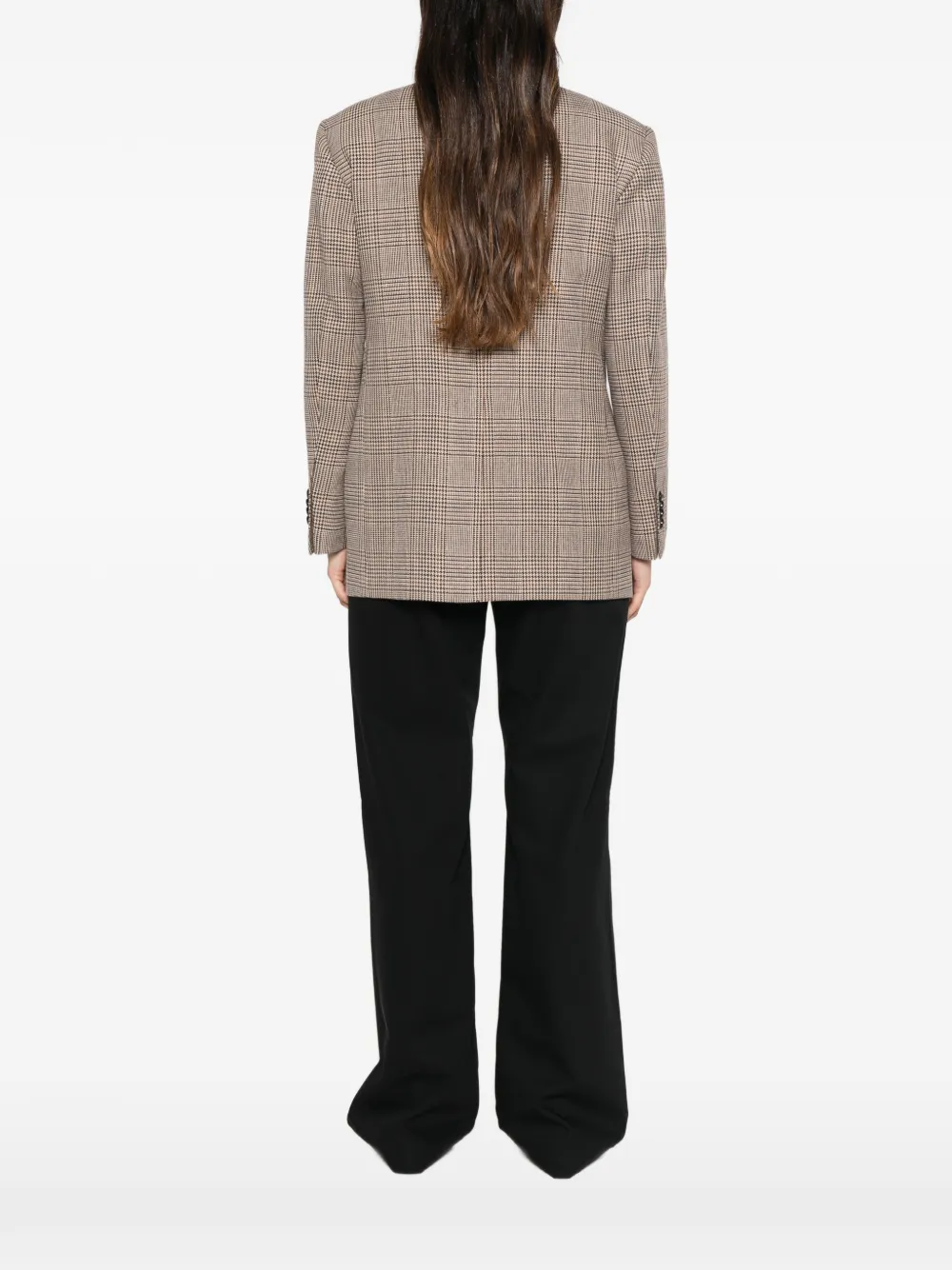 Tagliatore check-pattern double-breasted jacket Beige