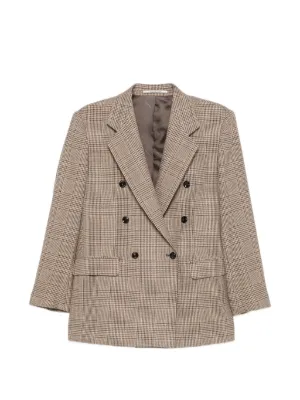 SANDRO チェック オーバーサイズジャケット | ブラウン | FARFETCH JP