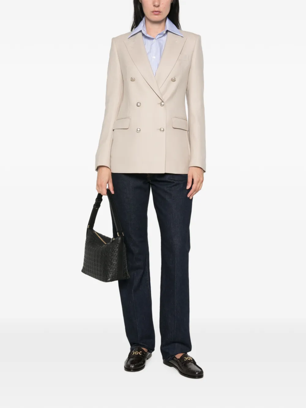 Tagliatore Blazer met dubbele rij knopen Beige