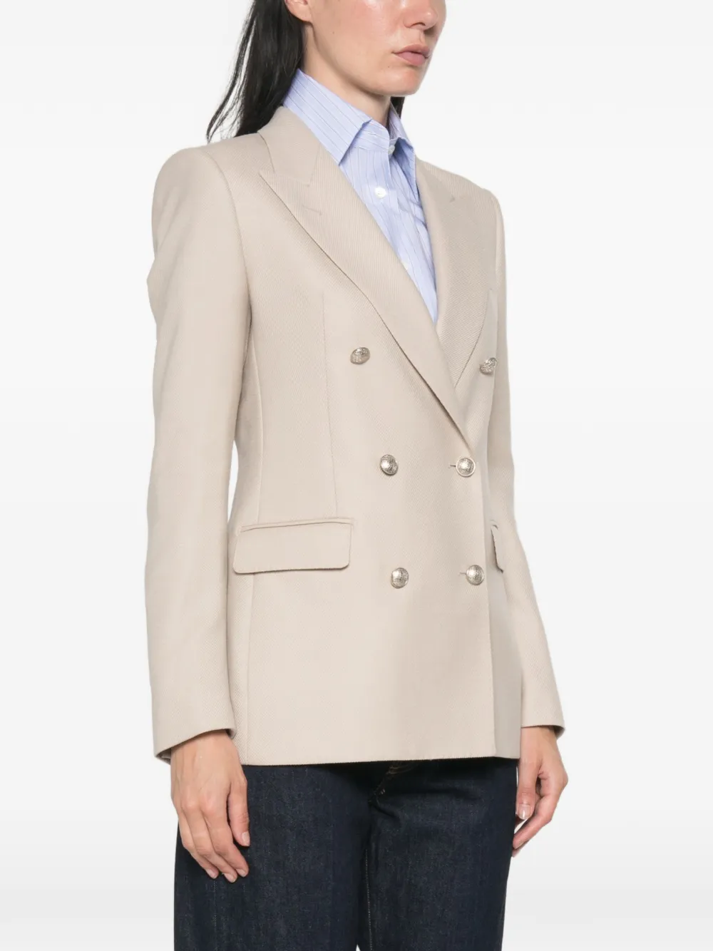 Tagliatore Blazer met dubbele rij knopen Beige