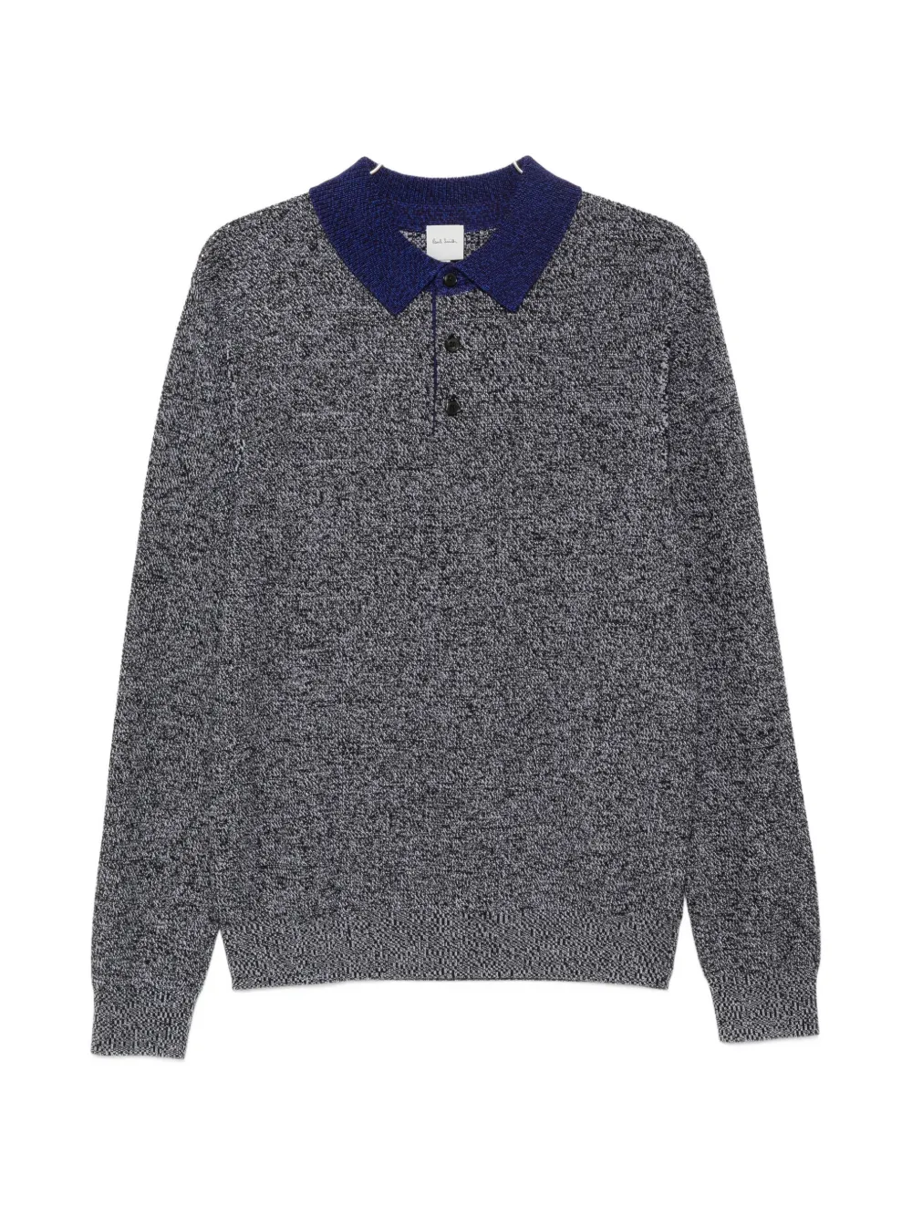 Paul Smith marled-knit long-sleeve polo shirt - Grigio