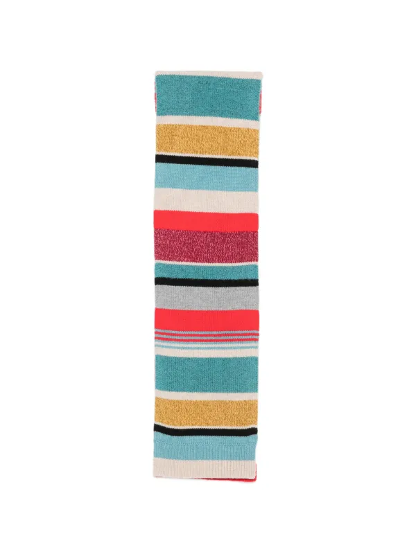 Paul Smith Striped Knitted Scarf in Blue