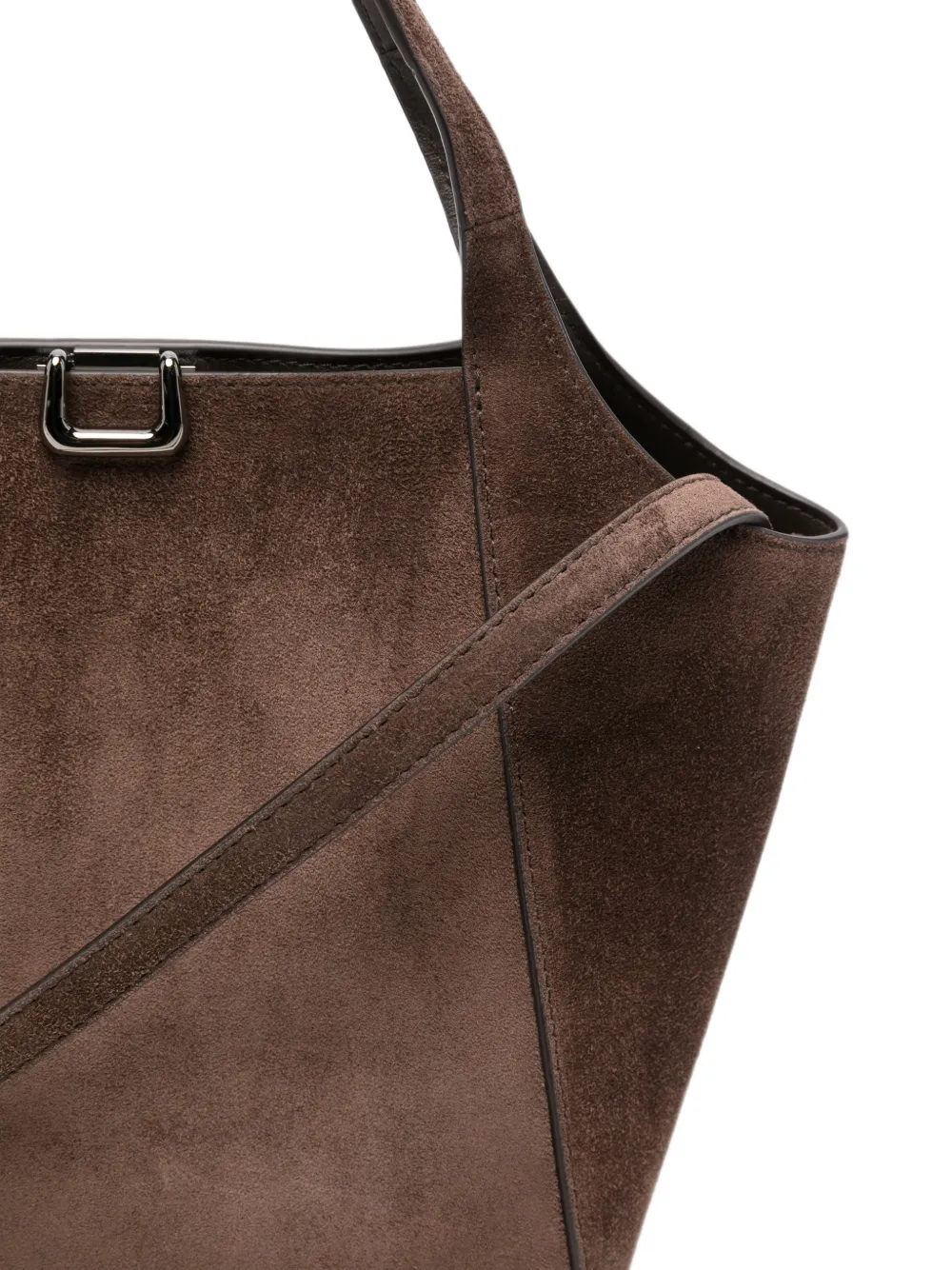 Brunello Cucinelli Shopper met suède afwerking Bruin