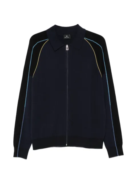 Paul Smith jersey estilo polo con cremallera y ribete a rayas