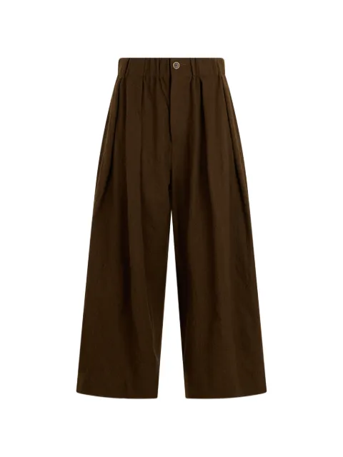 Uma Wang pleated frayed-edge trousers