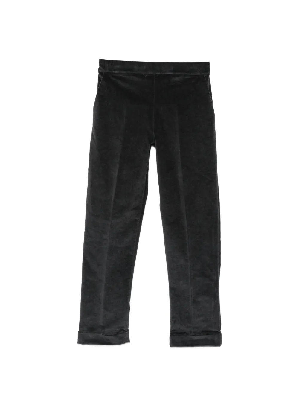 Why Ci velvet-effect turn-up trousers