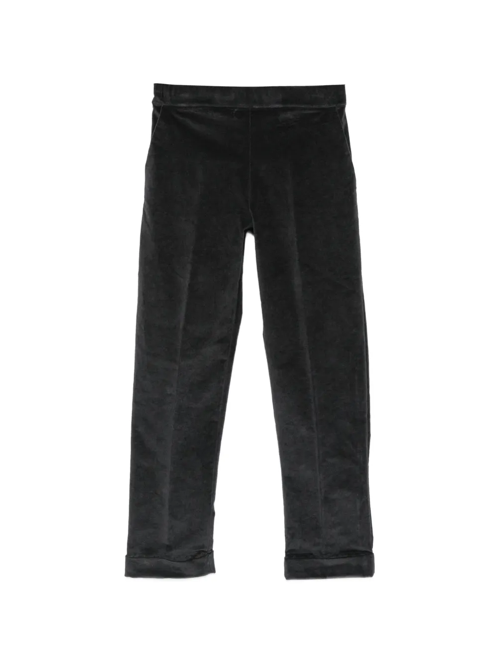 Why Ci velvet-effect turn-up trousers