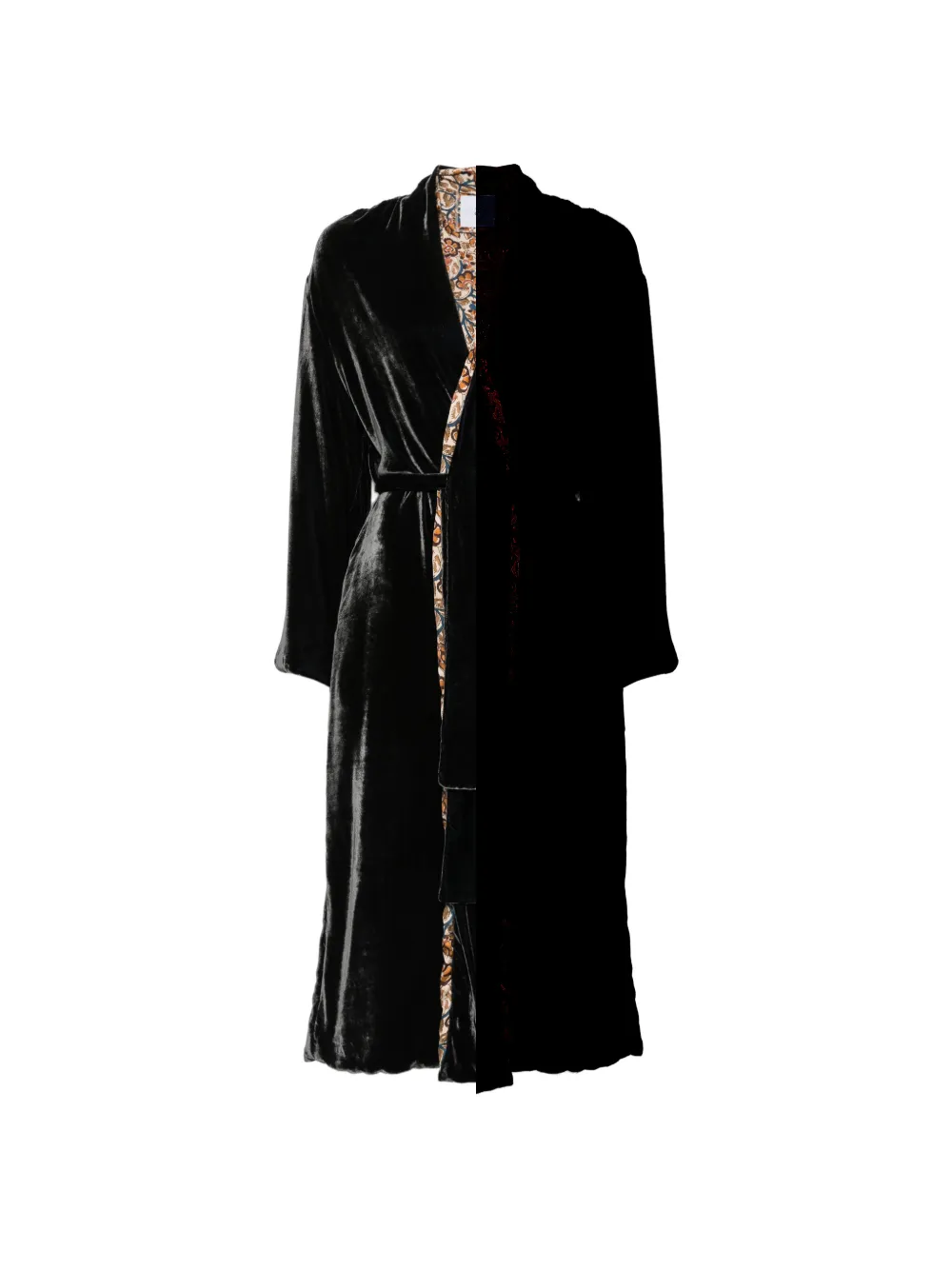 Why Ci velvet floral-trim cape