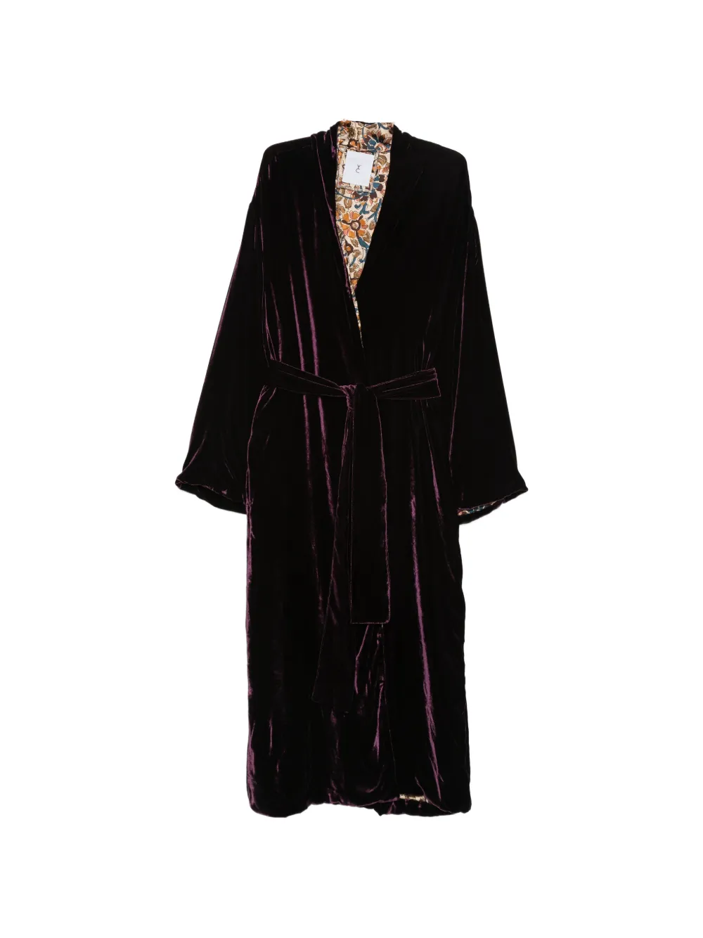 Why Ci velvet belted coat