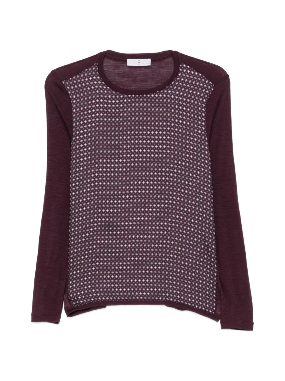 Why Ci Geometric-print Long-sleeve T-shirt In Brown