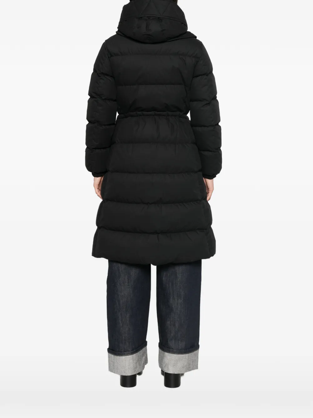 Moncler Gewatteerd jack met trekkoordtaille Zwart