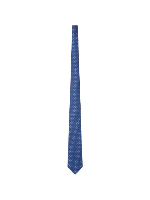 Kiton geometric-pattern silk tie