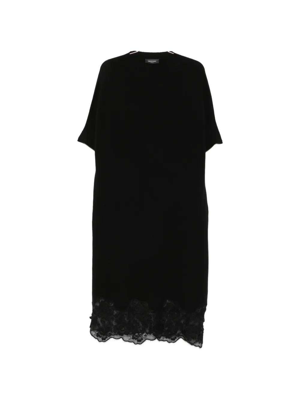 Fabiana Filippi lace-trim short-sleeve dress - Nero