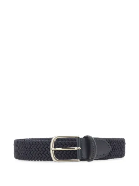 ALBERTO LUTI woven leather-trim belt