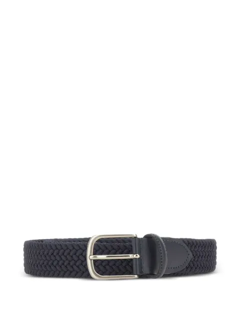 ALBERTO LUTI woven leather-trim belt