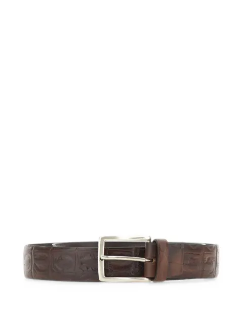 ALBERTO LUTI ceinture en cuir à imprimé peau de crocodile