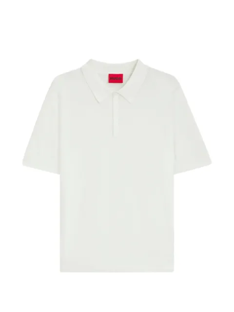 HUGO knit polo with covered placket