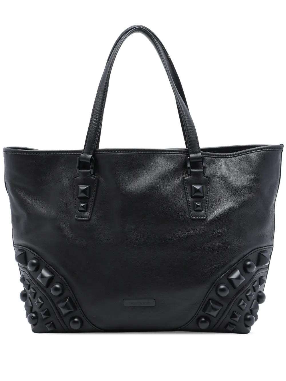 Burberry Pre-Owned 2000-2017 großer Nickie Tote Bag aus Leder mit Nieten - Schwarz