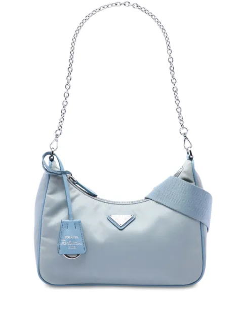 Prada Pre-Owned 2019-2026 사피아노 트리밍 테수토 리에디션 2005 사첼 백
