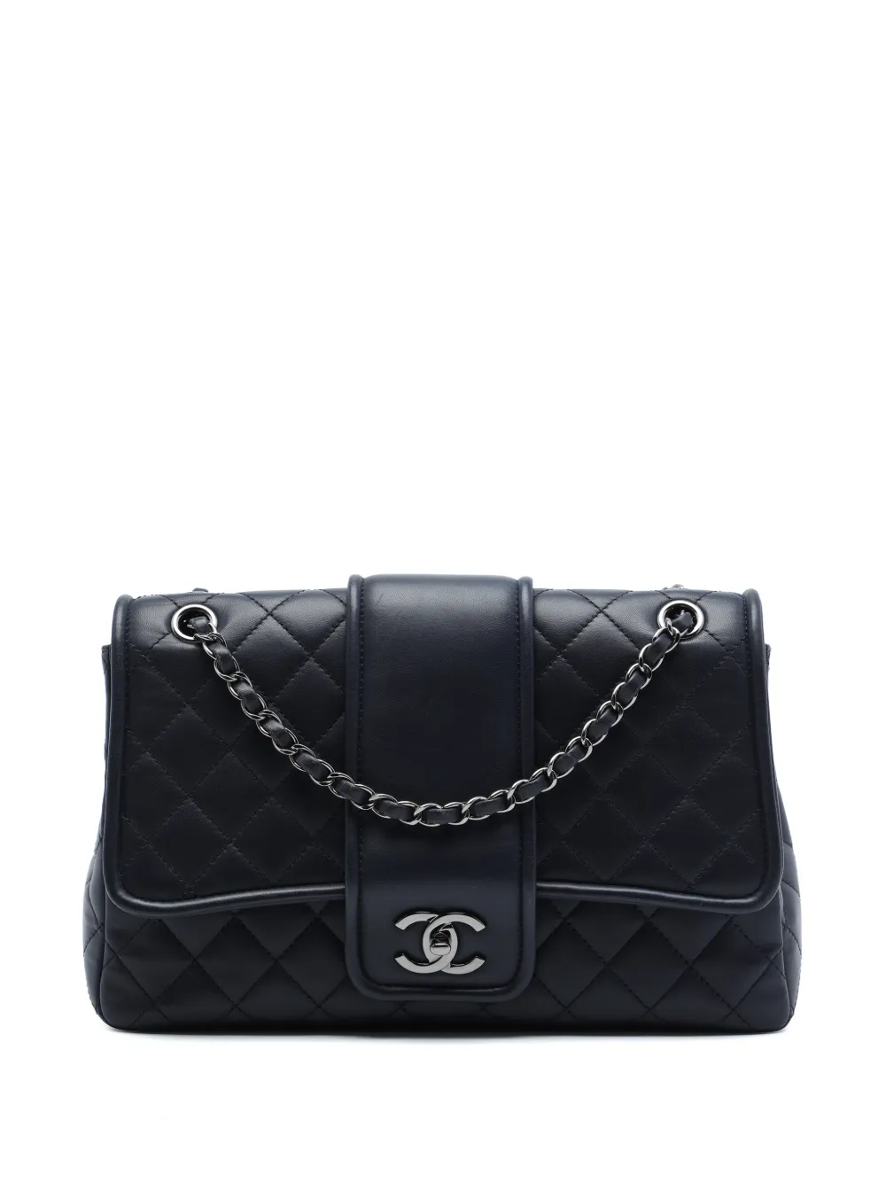 CHANEL Pre-Owned 2015-2016 Large Quilted Lambskin Elementary Chic Flap shoulder bag - Blau
