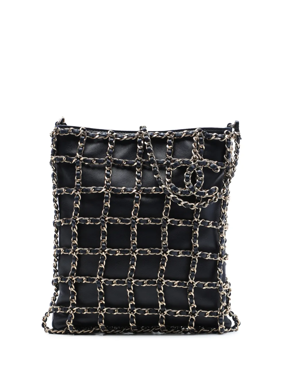 CHANEL Pre-Owned 2020 Lambskin Chain Frame crossbody bag - Black