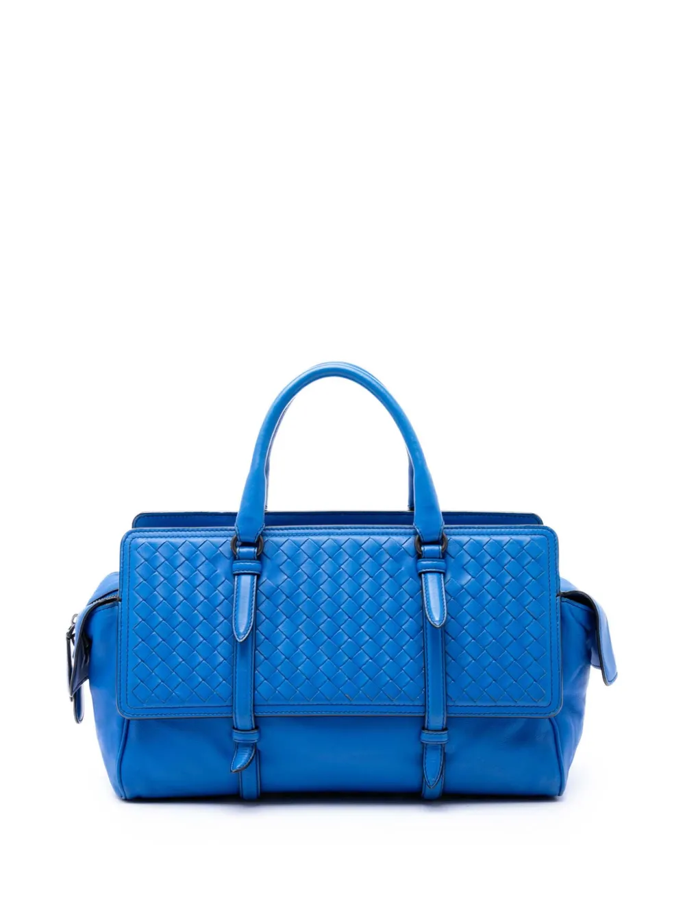Bottega Veneta Pre-Owned 2012-2026 Medium Nappa Intrecciato Monaco satchel - Blu