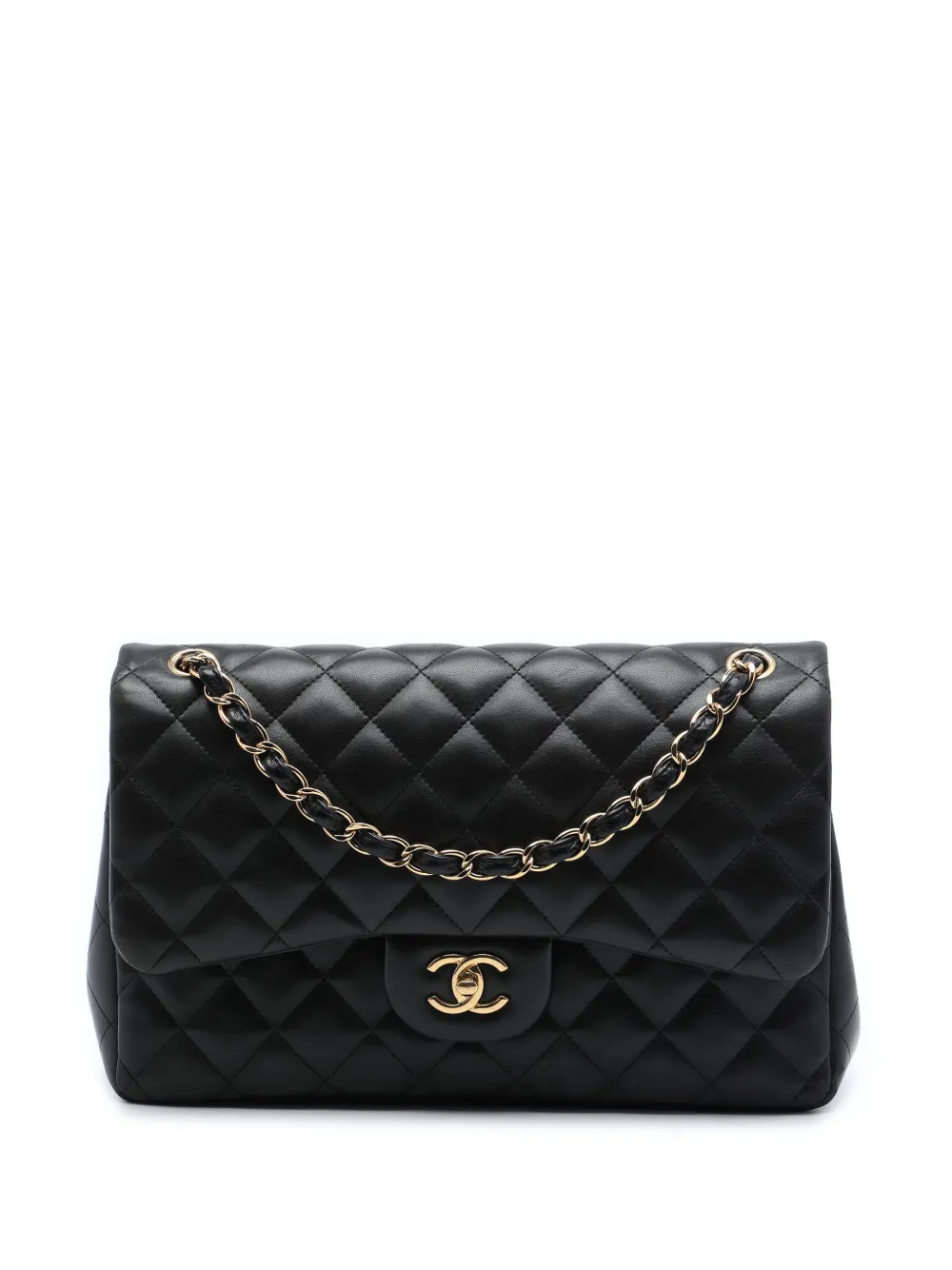 CHANEL Pre-Owned 2010-2011 Jumbo Classic Lambskin Double Flap shoulder bag - Nero
