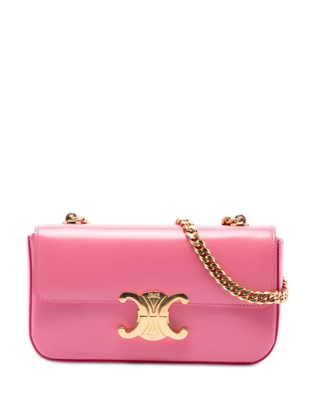 Celine Pre-Owned 2021 Shiny Calfskin Claude Chain shoulder bag - Rosa