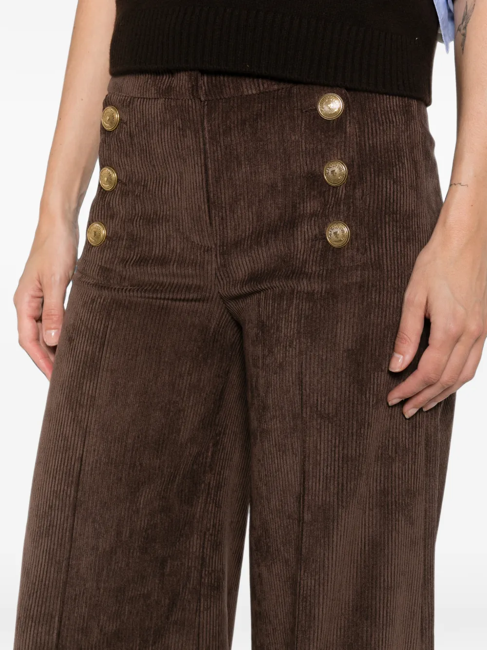 Seductive Bridget ribfluwelen broek Bruin