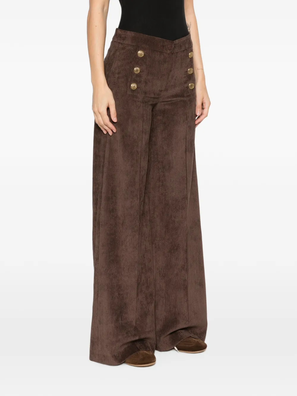Seductive Bridget ribfluwelen broek Bruin