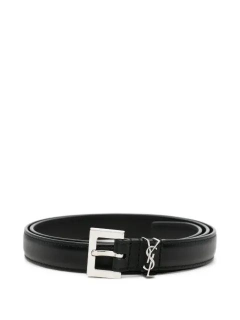 Saint Laurent Cassandre thin belt in smooth leather