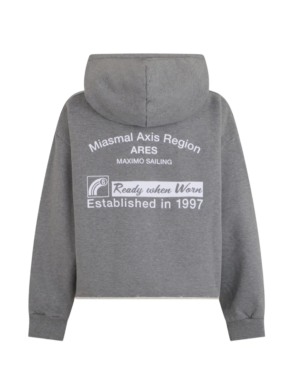MM6 Maison Margiela Gerafelde hoodie met print Grijs