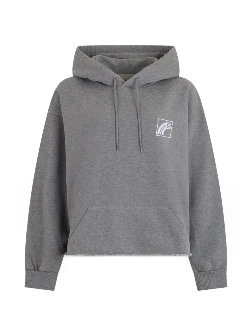 MM6 Maison Margiela graphic-print raw-cut hoodie - Grigio