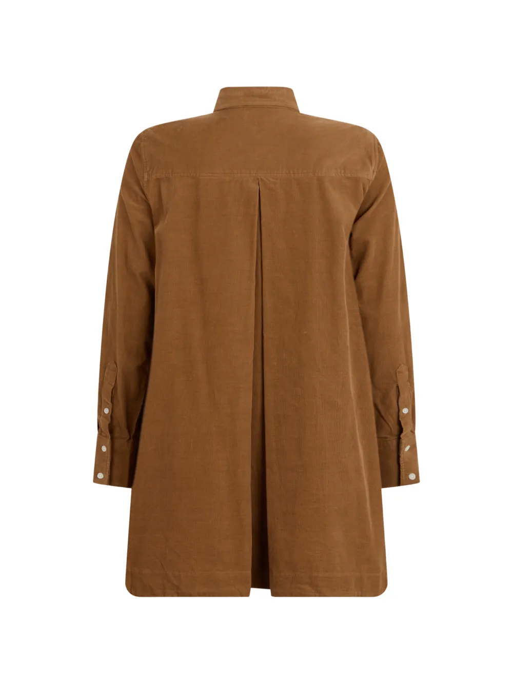 Polo Ralph Lauren Corduroy Pleated Mini Shirt Dress in Brown, view 2