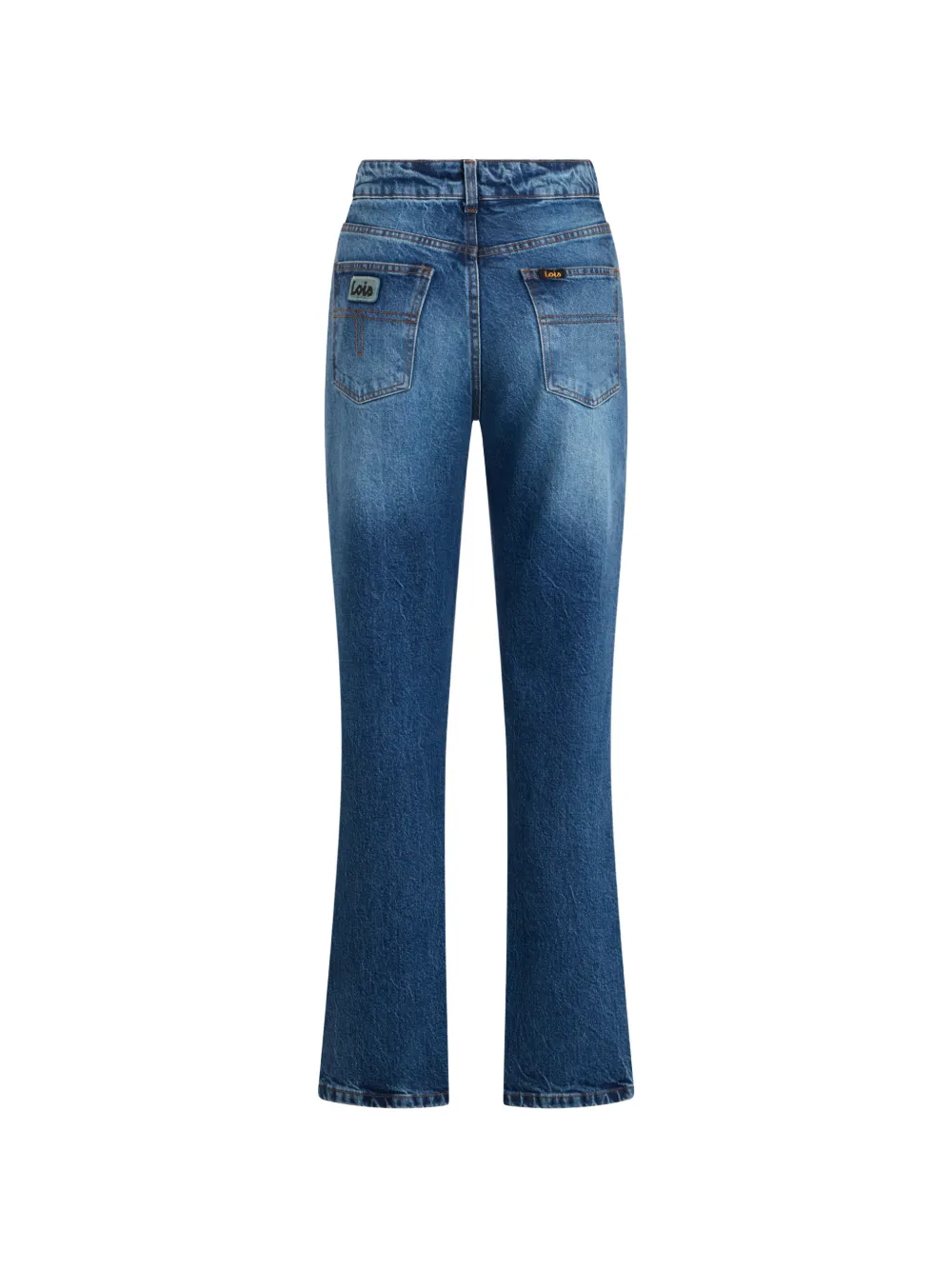 LOIS JEANS Whisker jeans met logopatch Blauw