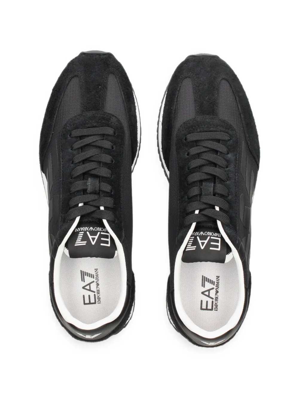 Ea7 Emporio Armani logo-print panelled sneakers Zwart