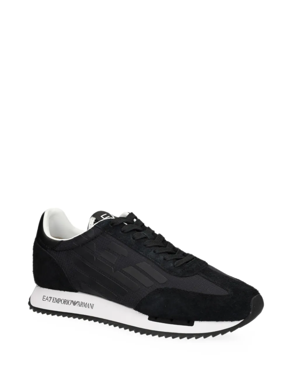 Ea7 Emporio Armani logo-print panelled sneakers Zwart