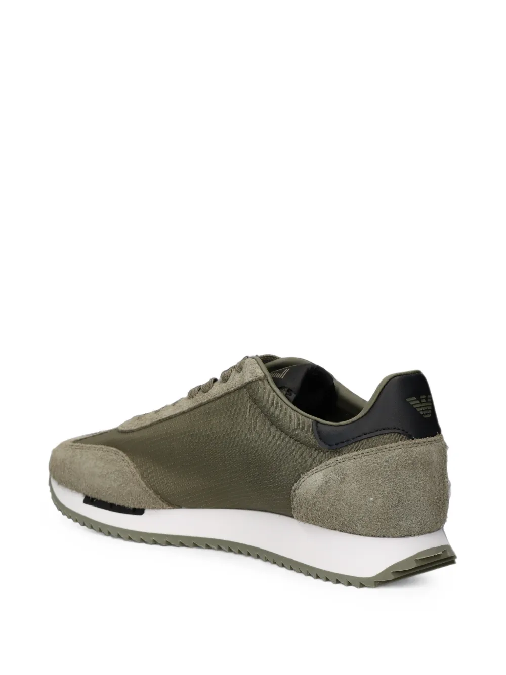 Ea7 Emporio Armani logo-patch panelled sneakers Groen