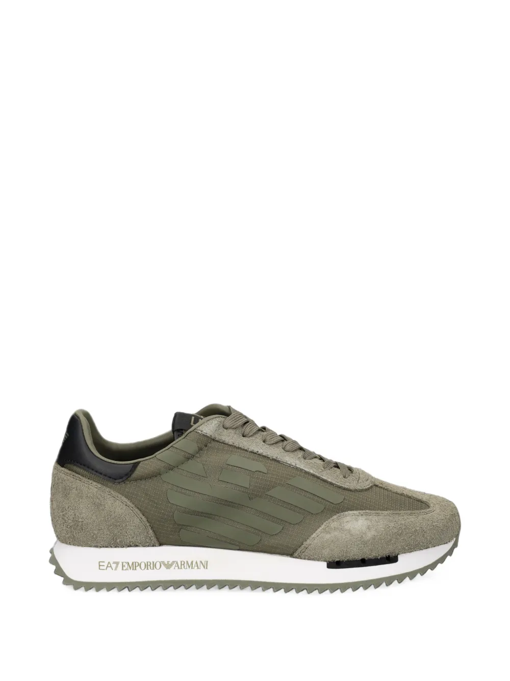 Ea7 Emporio Armani logo-patch panelled sneakers - Verde