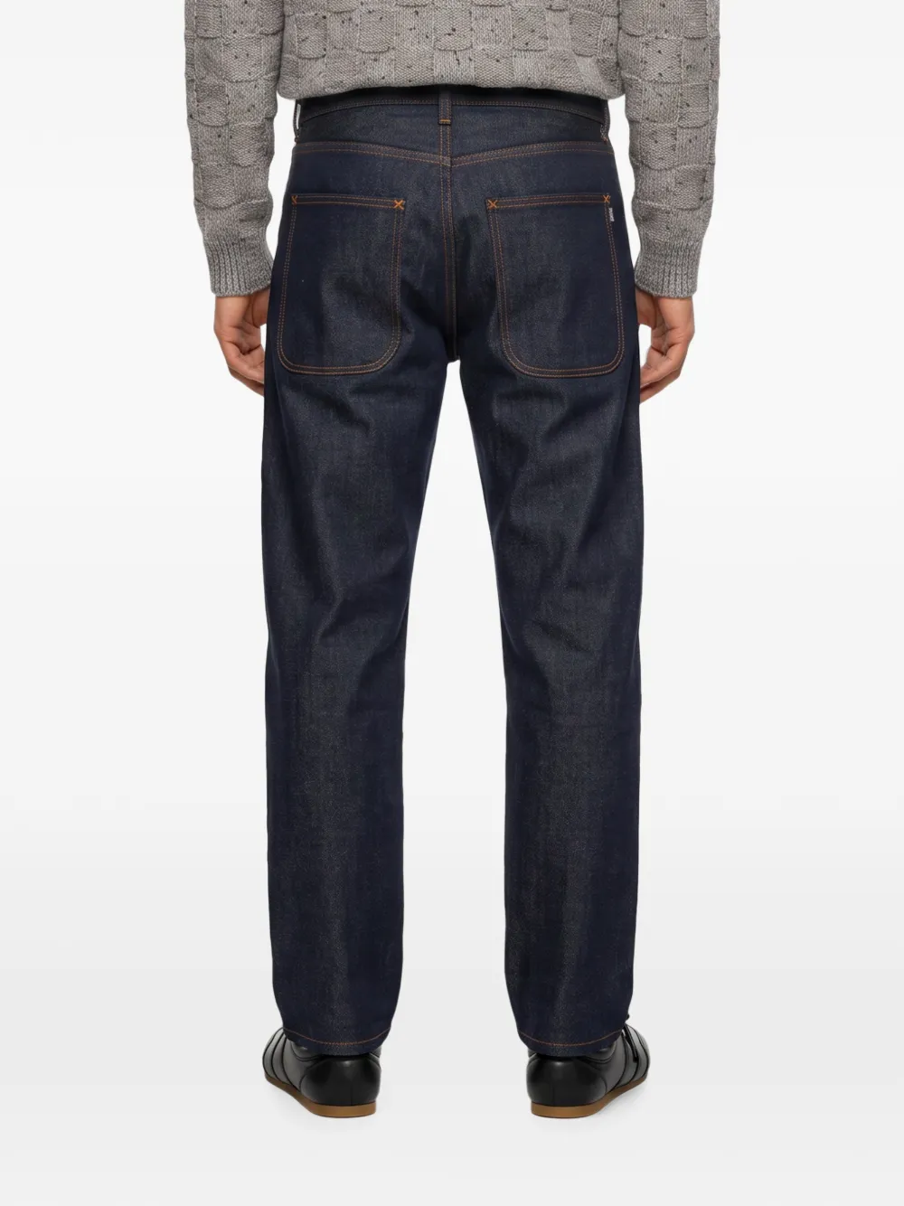 YMC Bez jeans met contrasterende stiksels Blauw