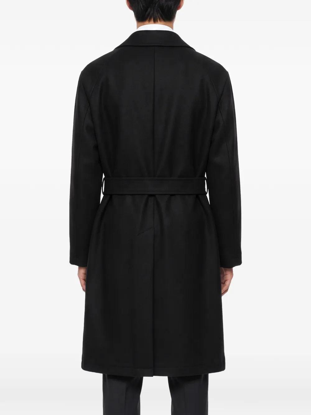 Tagliatore Salomon belted raglan-sleeve coat Zwart