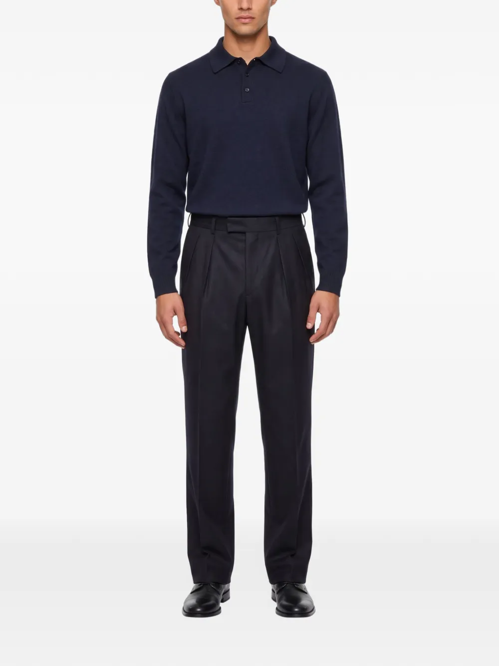 Tagliatore pleated-detail straight-leg trousers Blauw