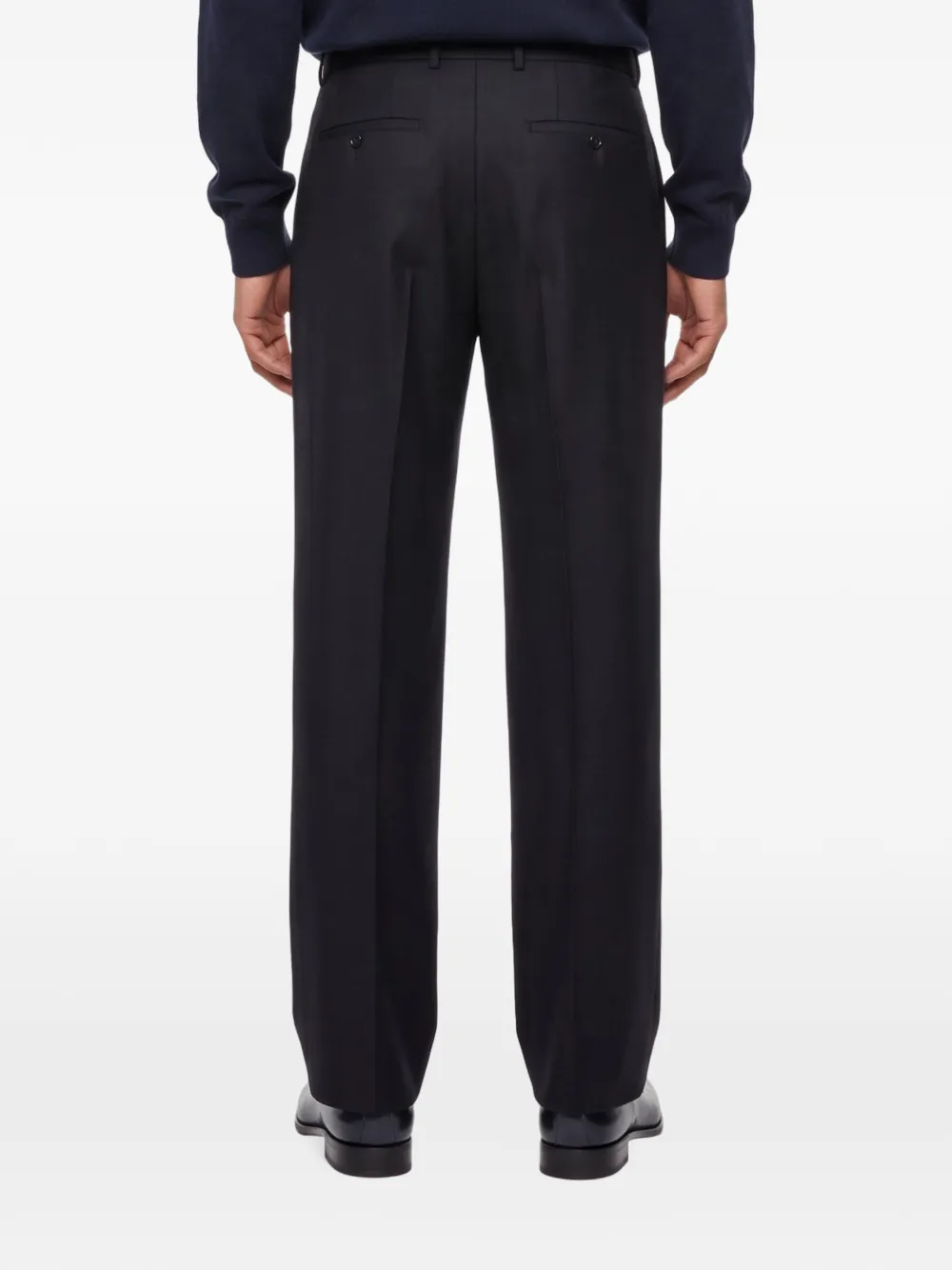 Tagliatore pleated-detail straight-leg trousers Blauw