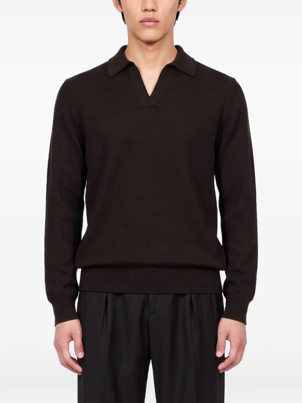 Tagliatore Zayn long-sleeve polo shirt Bruin
