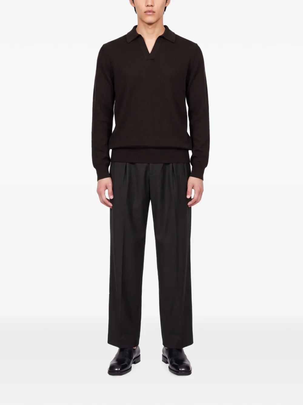 Tagliatore Zayn long-sleeve polo shirt Bruin