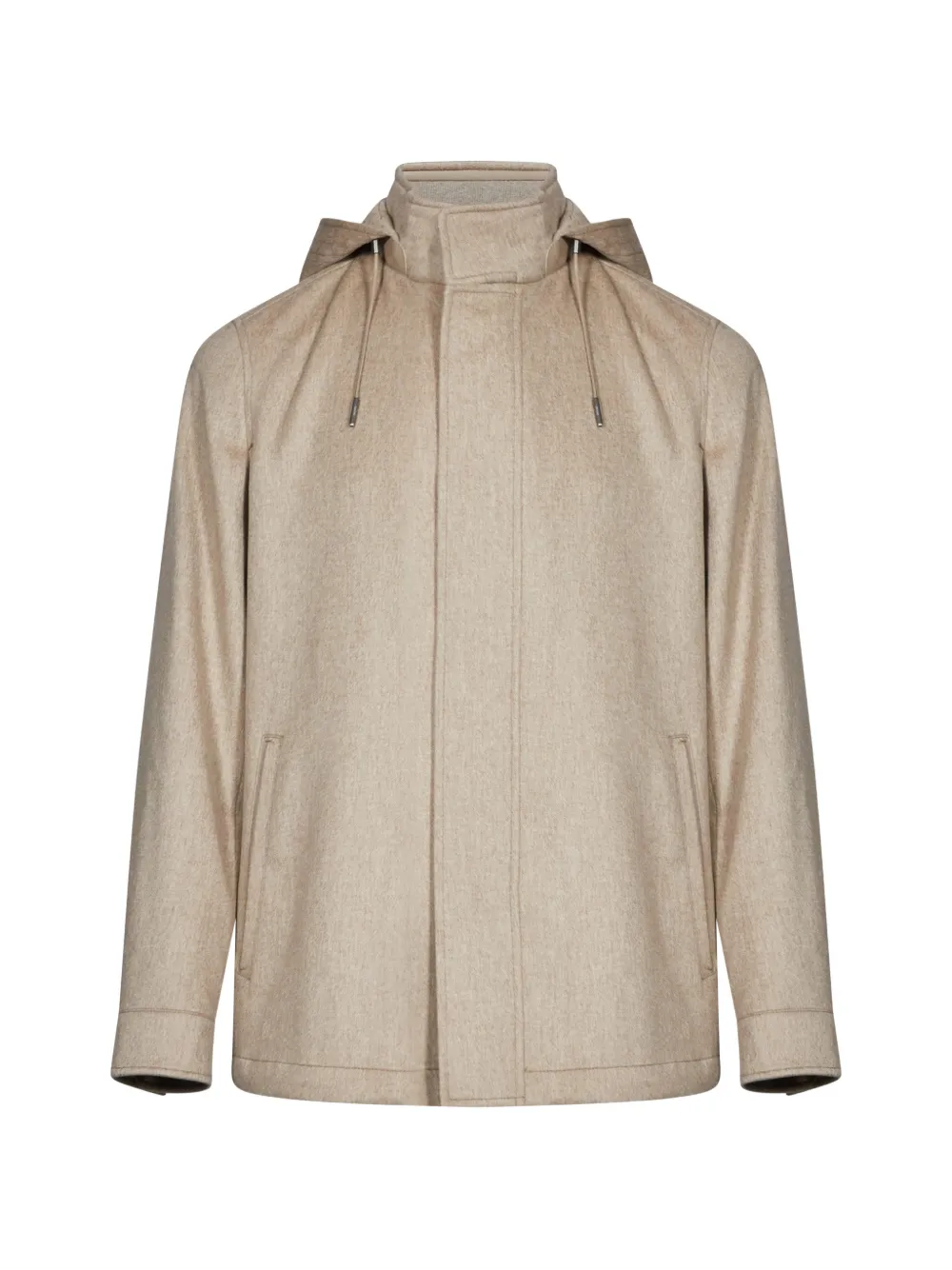 Zegna hooded zip-up jacket Beige