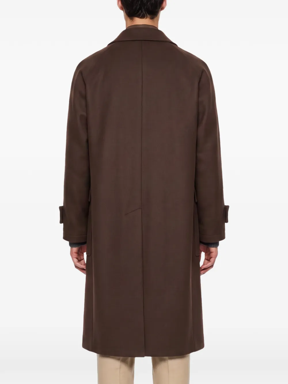 Tagliatore concealed-front raglan-sleeve coat Bruin