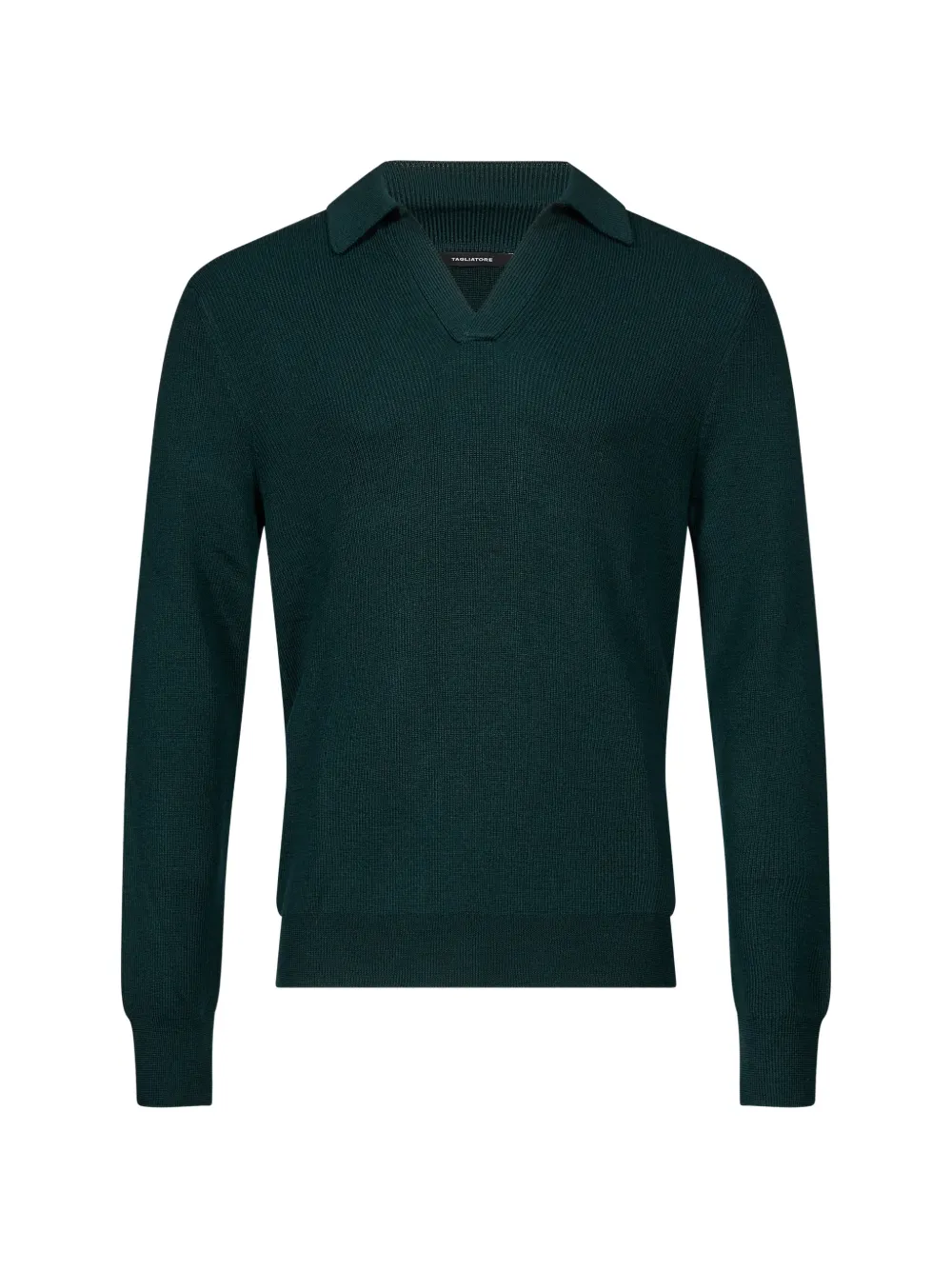 Tagliatore Zayn ribbed-knit polo shirt Groen