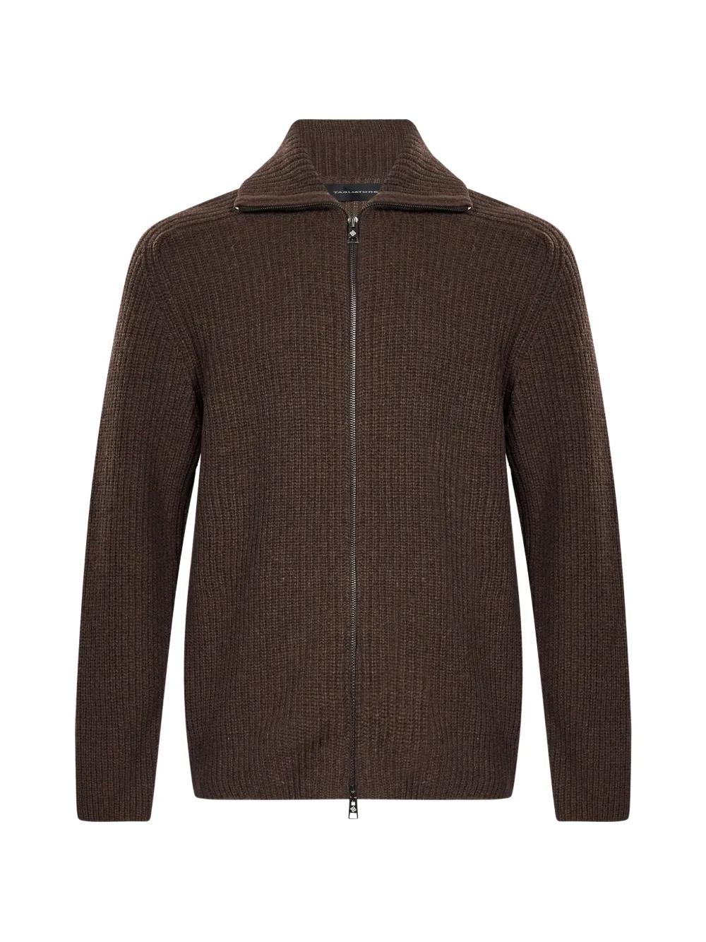Tagliatore ribbed-knit zip-up cardigan - Marrone