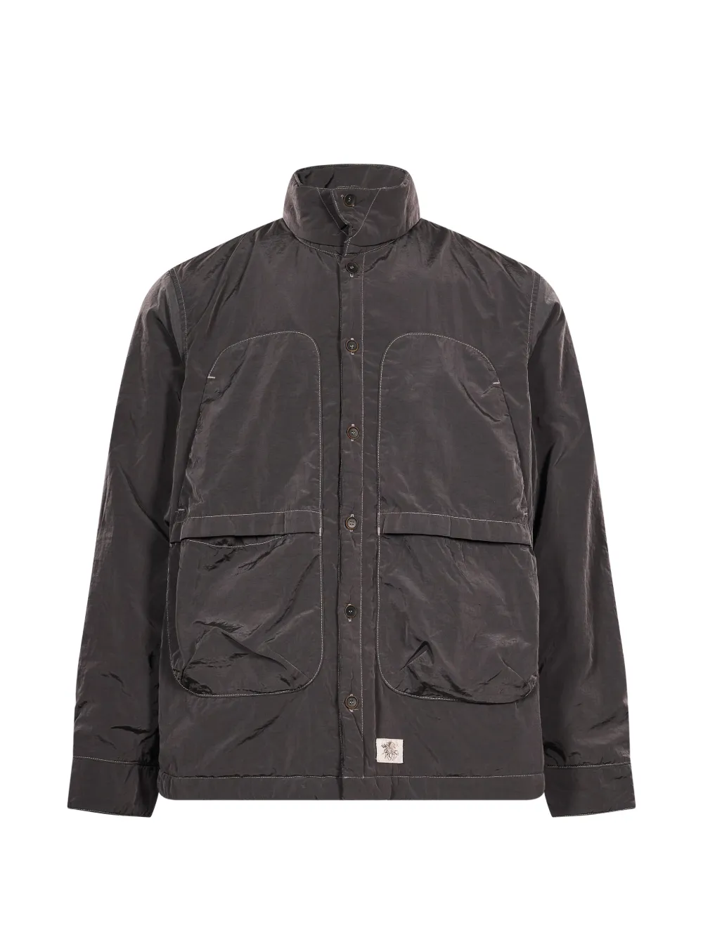 RANRA contrast-stitch high-neck jacket